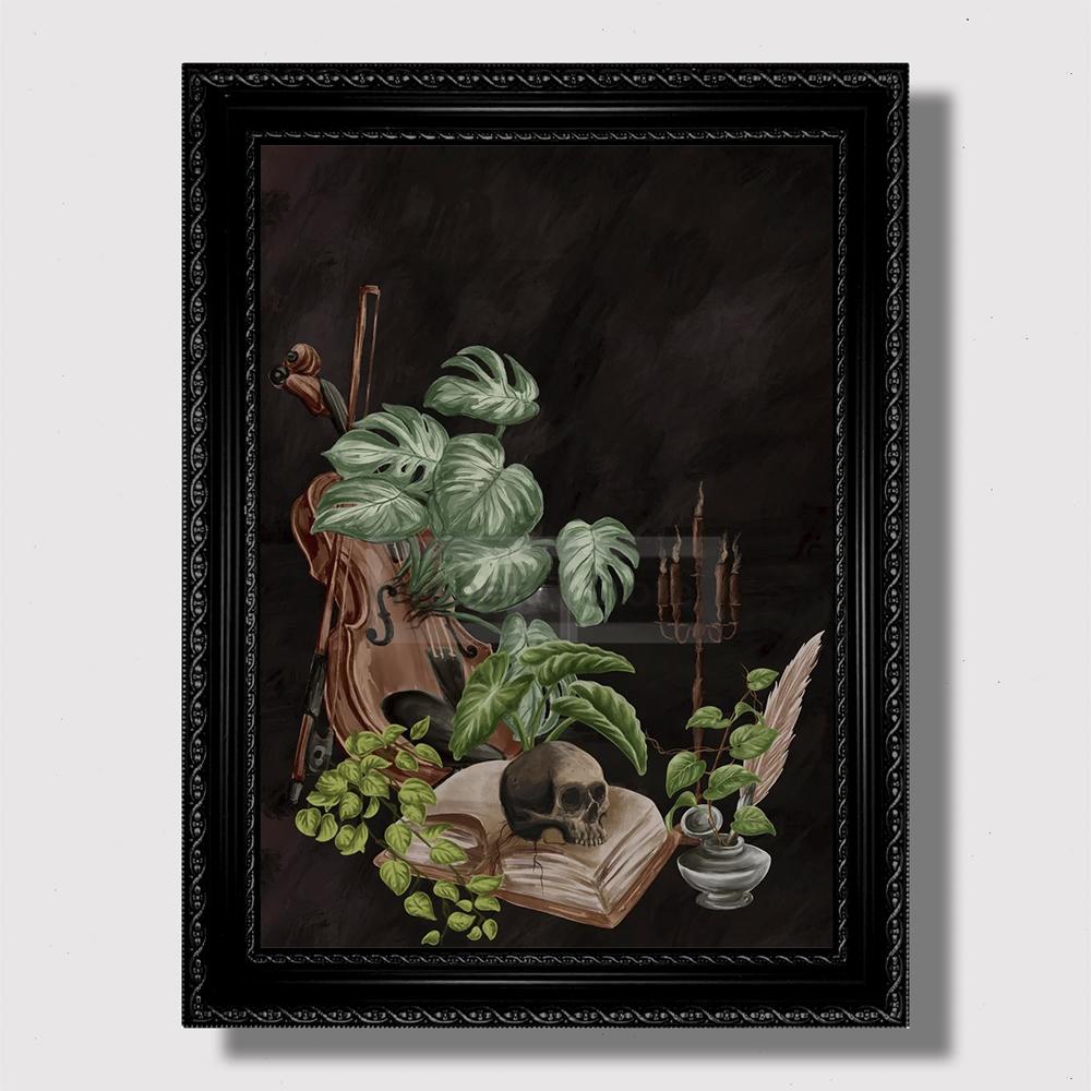 

Винтажная картина «Тьма» Плакат, абстрактный темный портрет, средневековье, принты, холст, настенная живопись, картины, домашний декор комнаты 21x30cm No Framed