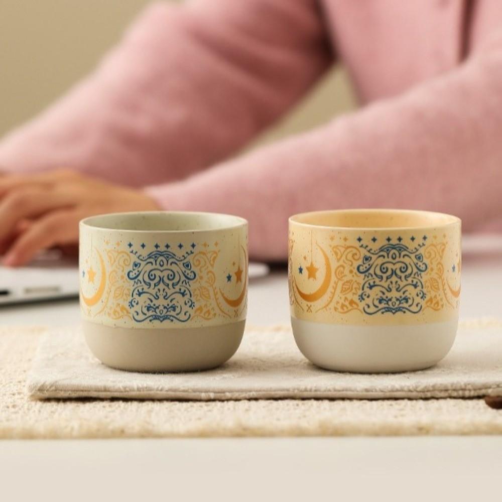 Retro Ceramic Coffee Cup Arabic Style Pottery Teacup Water Cup Milk Cup Home Use