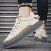 Spring Mens Leather Casual Shoes Designer Light Breathable Sneakers Male Flats Shoes Loafers Men Skateboard Shoe Tenis Masculino