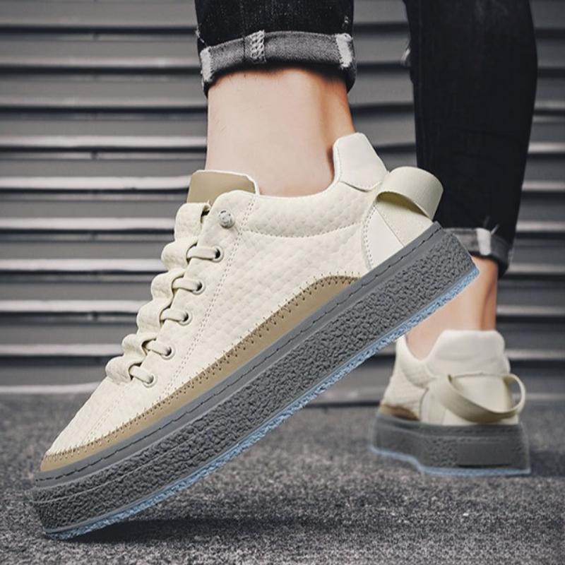 Spring Mens Leather Casual Shoes Designer Light Breathable Sneakers Male Flats Shoes Loafers Men Skateboard Shoe Tenis Masculino