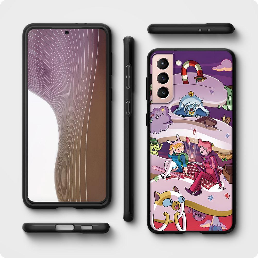 Fionna Cake Case for Samsung Galaxy S23 S10e S10 S21 FE S22 S9 S24 Ultra S20 Plus Soft Black TPU Phone Cover Bumper
