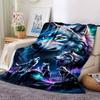 1pc Wolf Pack Night Soft Warm Throw Blanket Nap Blanket For Couch Sofa Office Bed Camping Travel,Comfortable