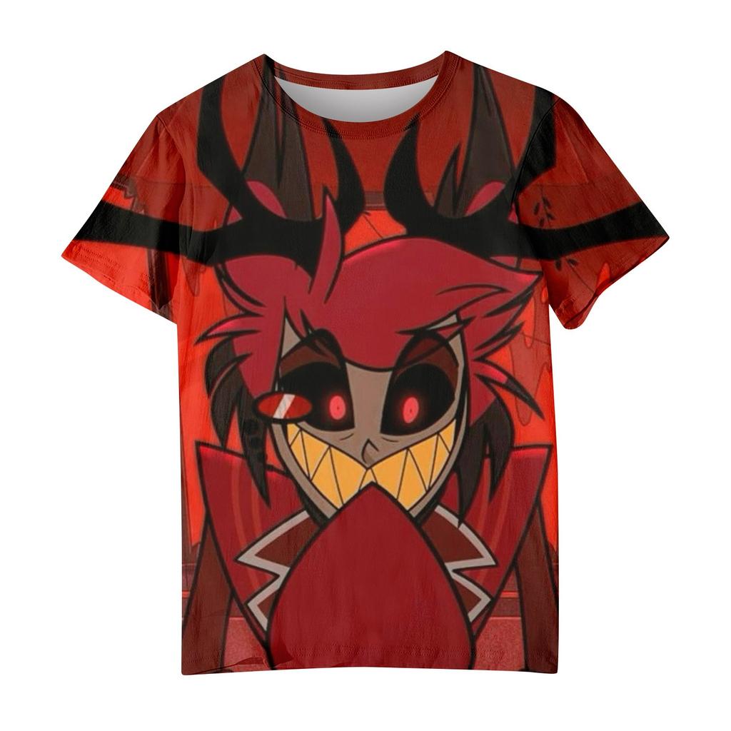 Unisex laisvalaikio trumpomis rankovėmis marginti marškinėliai su apvaliu kaklu