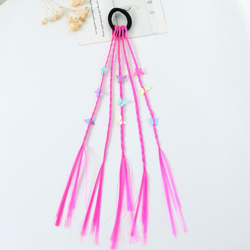 1PC Lovely Girls Colored Dirty Braids Wigs Ponytail Headbands Rubber Bands Hair Bands Headwear Kids Hair Accessories