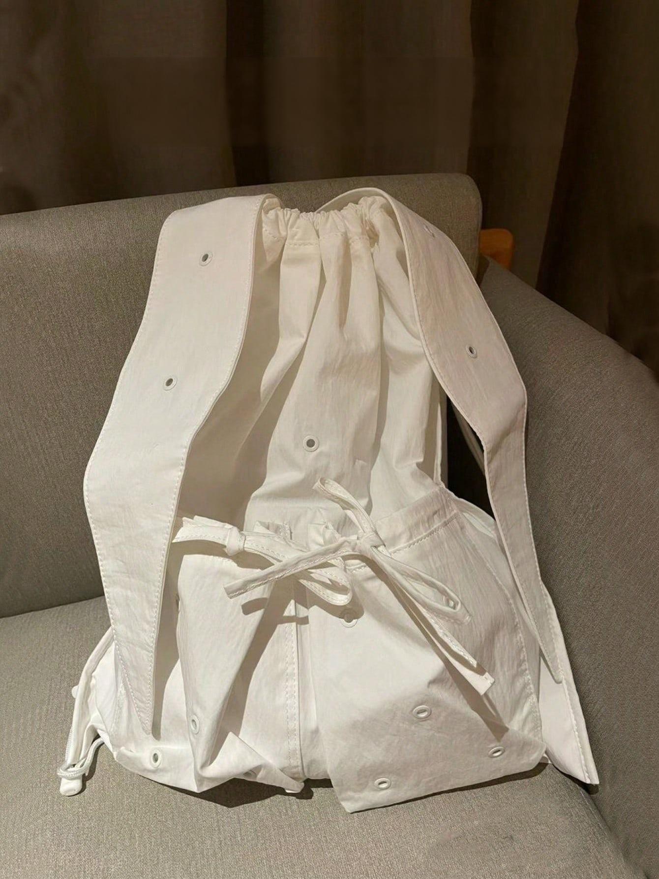 Bow Backpack Star Chasing Niche Drawstring Canvas Bag Girls Capacity Korean Fashion Small Backpack