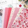 7Pcs Red floral pattern Patchwork Fabric 7 pieces per set Pre-cut Cloth  Fabric art production