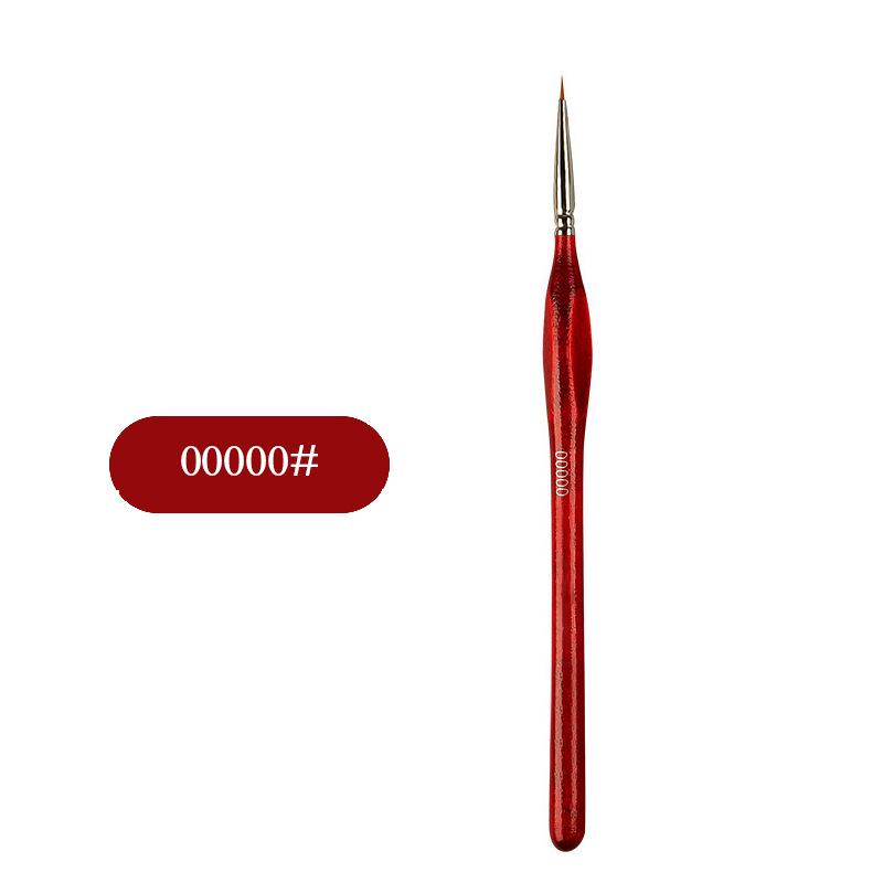 Wolf Hair Fine Line Brush - Black Triangular Birch Handle for Nail Art and Watercolor Detailing