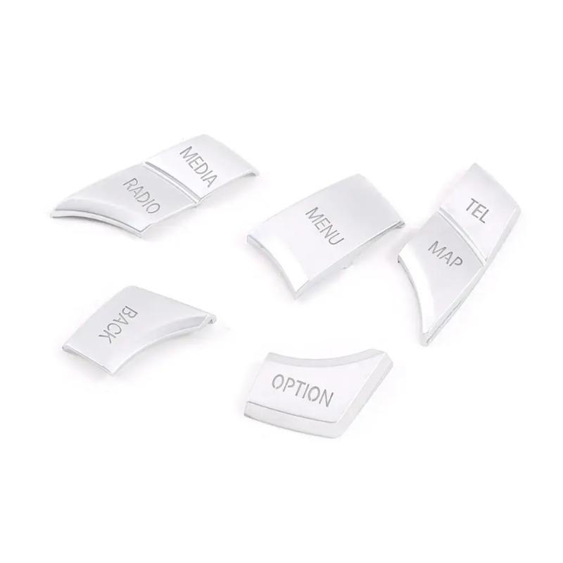 For BMW 5 Series F10 2011-2017 ABS Silver Car Multimedia Panel Button Cover Trim Sticker Interior Car Accessories