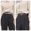 Reversible Belt with Gold Slim Fits Dresses and Women's Buckle, Fit, Elegant, Pants, Blue/White (Blue/White)