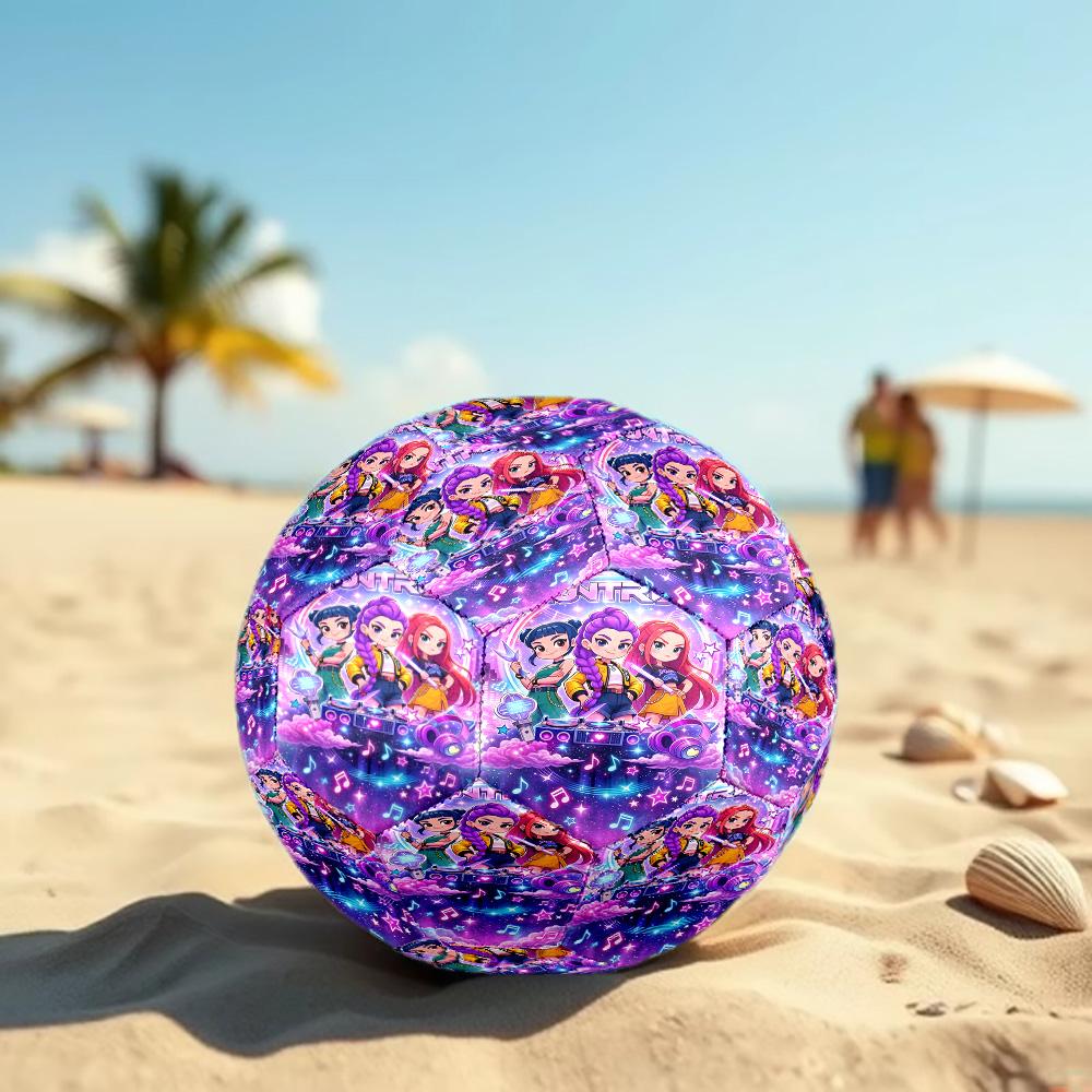 KPop Demon Hunters Print Size 5 Soccer Ball, Standard Match Football for Sports Game and Team Practice, Ideal Gift for Soccer Fans