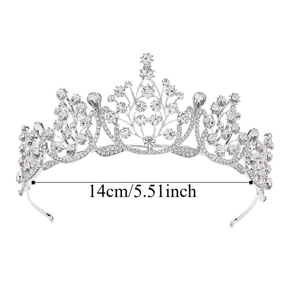Elegant Crown Hair Accessory Shiny Princess Rhinestone Tiara Baroque Silver Floral Crown  Wedding