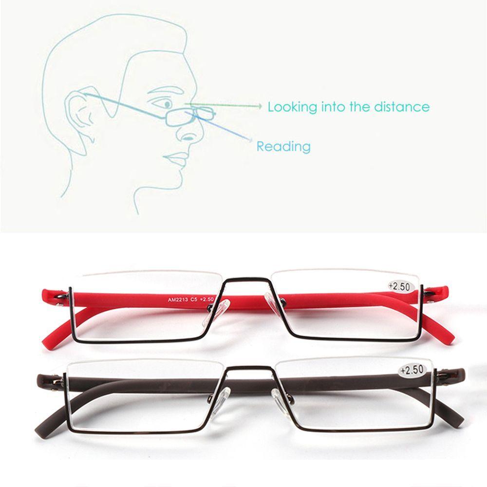 Vision Care TR90 Ultralight Half Frame Reading Glasses Semi Rimless Reader Eyeglasses