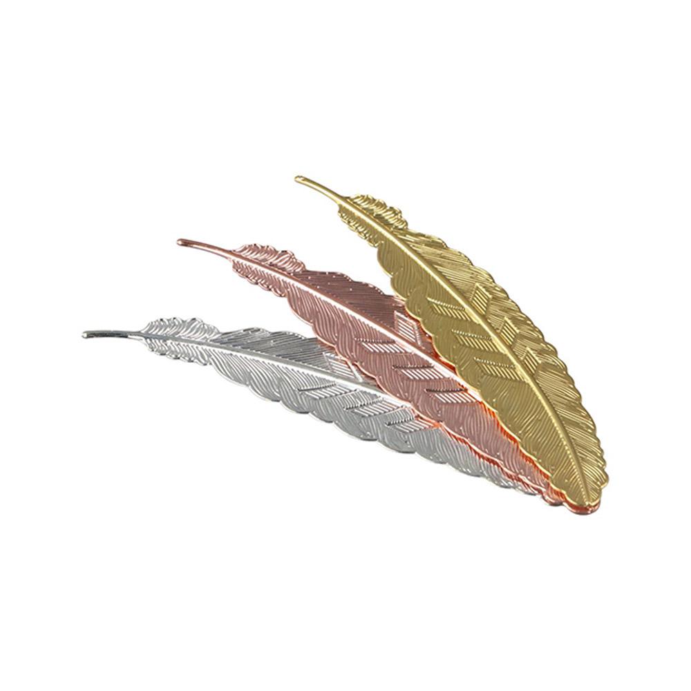 Ethnic Style Metal Feather Bookmark Retro Bookmark Feather Pendants Bookmark  Office School Supply