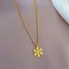Snowflake Fluttering Minimalist Wind Furnace Real Gold Necklace Female Collarbone Chain With Jewelry