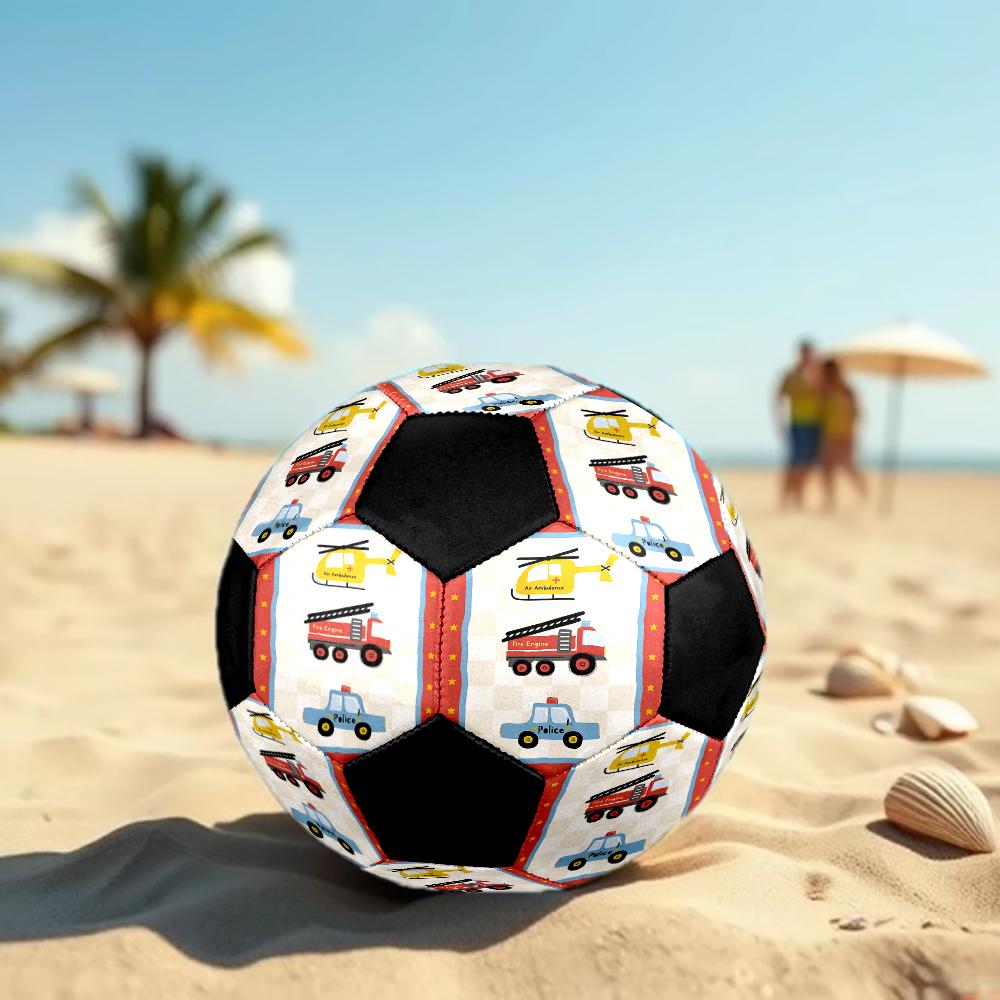Fire Trucks Police Cars Theme Size 5 Soccer Ball, Suitable for Both Indoor and Outdoor Matches, a Gift Suitable for Everyone.