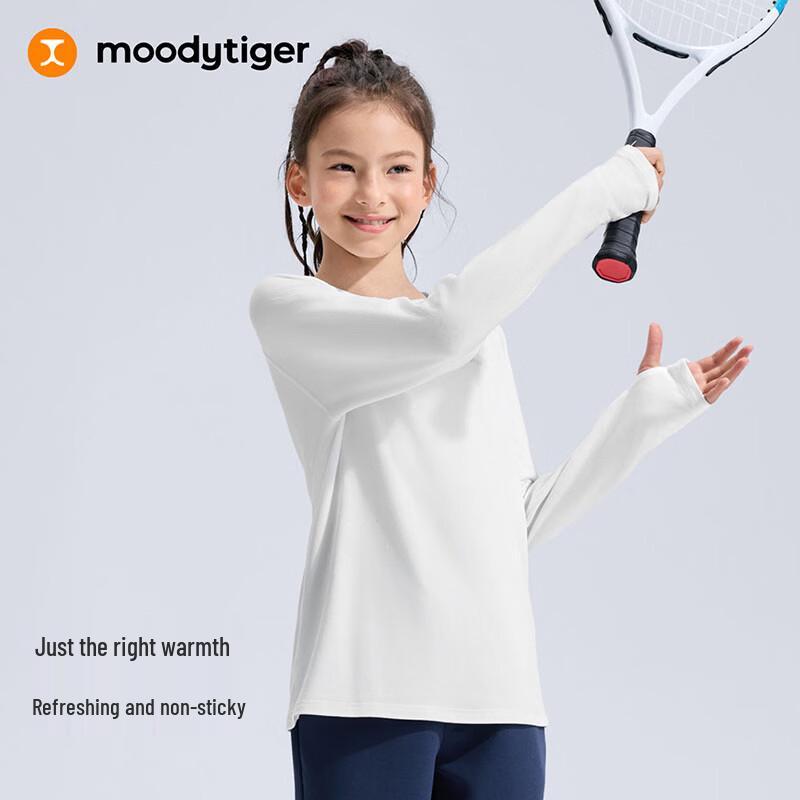 Moodytiger Girls' Winter Fleece-Lined Warm Sports Long-Sleeve T-Shirt