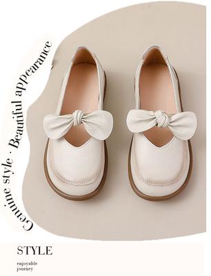 Nowe jesienne baleriny z kokardą damskie wsuwane mokasyny oryginalne skórzane damskie szerokie palce płaskie eleganckie buty damskie