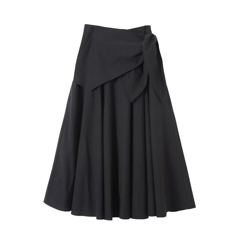 European and American style, new women s clothing, foreign style temperament commuting design waist strap skirt S чёрный