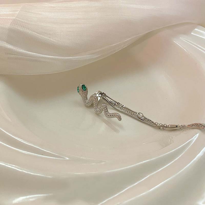 

Модная клипса-клипса в форме змеи с кисточкой, простая геометрическая клипса без отверстий для ушей, женские праздничные украшения, подарки как