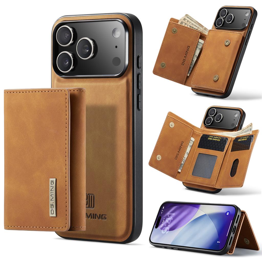 2 In 1 Detachable Magnetic Card Solt Leather Wallet Case For iPhone 17 Pro Max 16 Plus 15 Plus 14 13 12 11 Stand Kickstand Cover