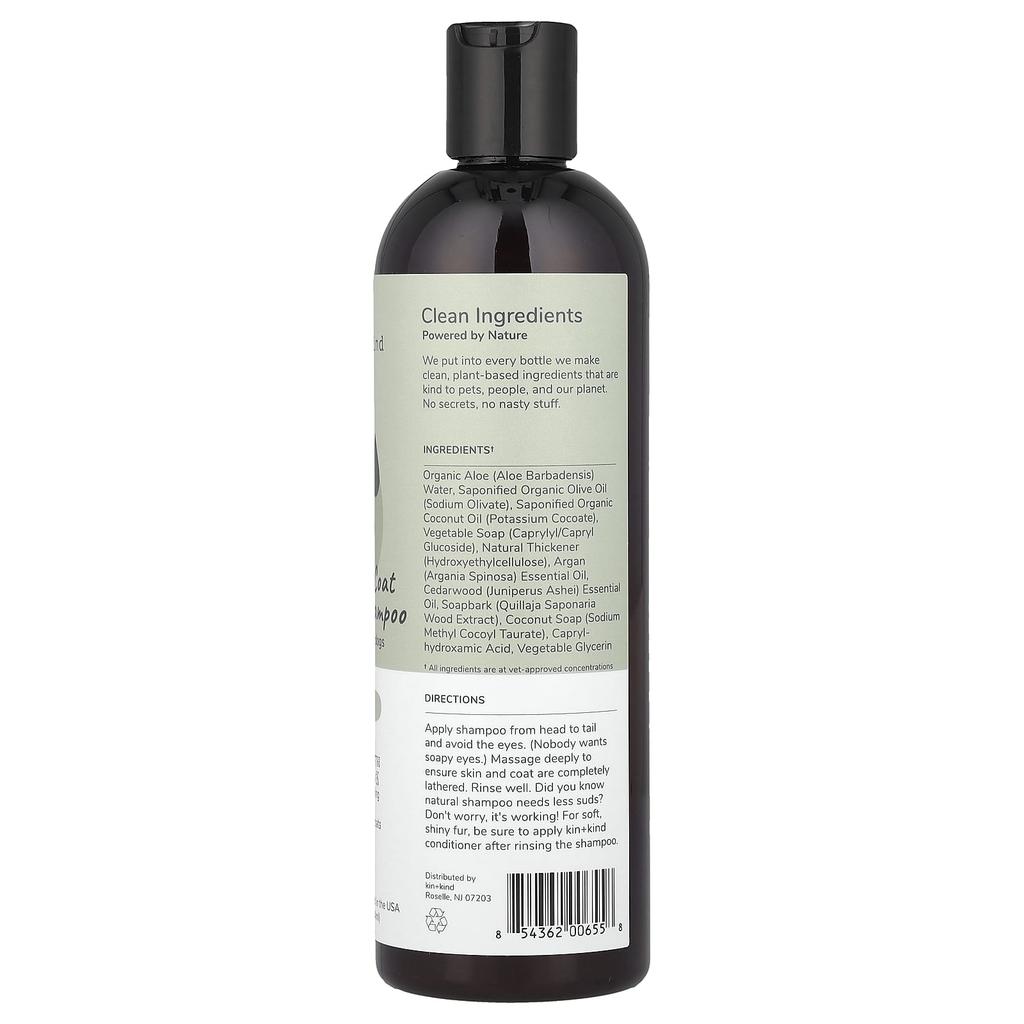 Kin+Kind Dry Skin + Natural Hair Shampoo for Dogs, Cedar, 354ml (12 Fl Oz)