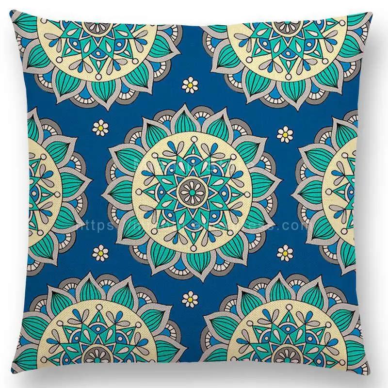 Neuheiten Boho Bunt Sonnenaufgang Regenbogen Diamantblumen Blüte Paisley Blumenmuster Mandalas Drucke Kissenbezug Kissen