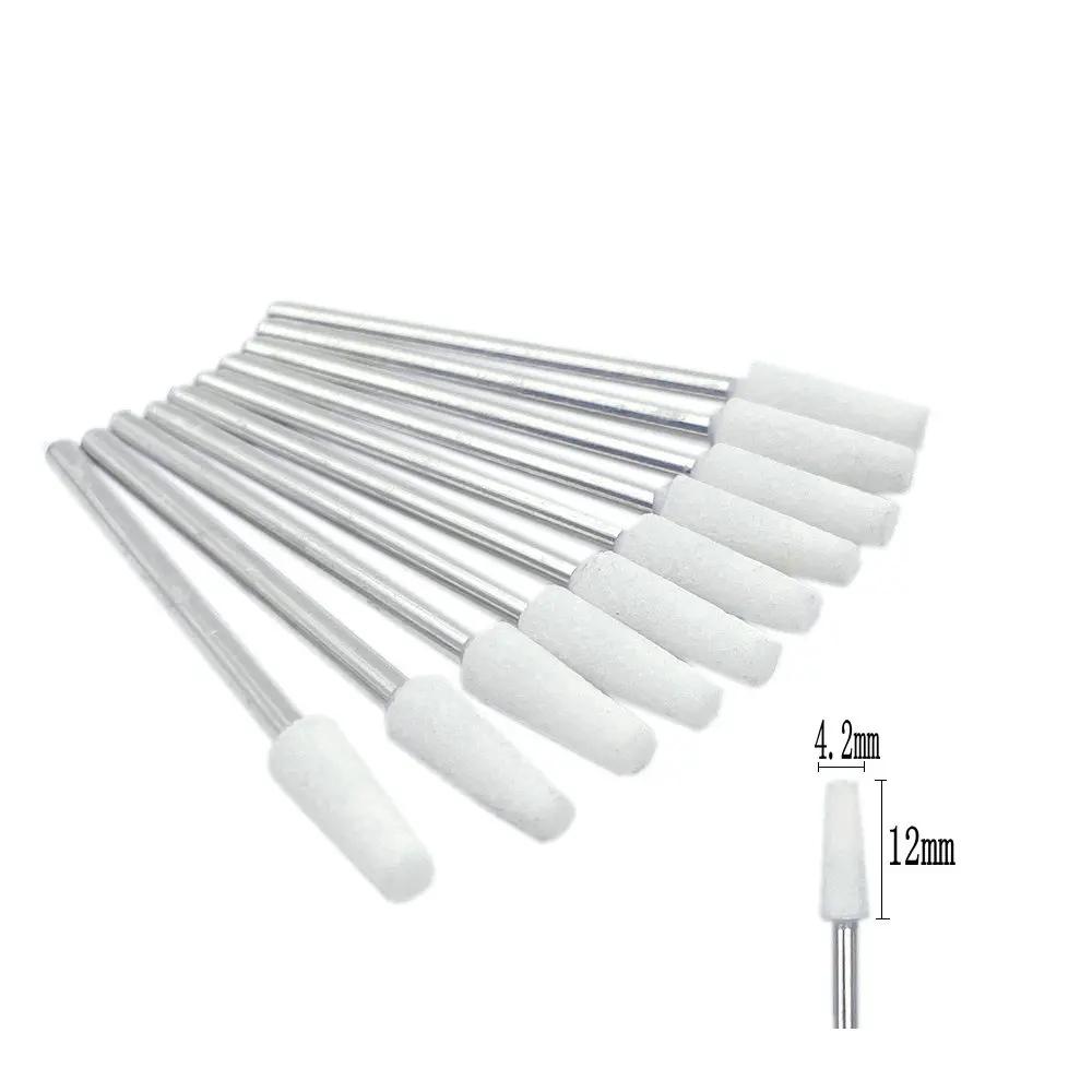 10pcs/set  Dental Stone Grinder Polisher Burs 2.35mm Shank For Contouring Shaping Porcelain Dental Rotary Stone Polisher