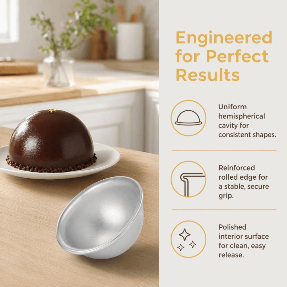 Non-Stick Dome Cake Pan Shallow Half Sphere Hemisphere Cake Pan Half Sphere Mold Cake Baking M