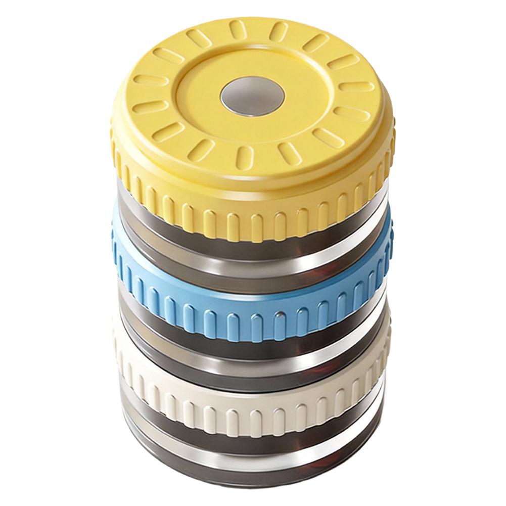 

3 Pack Portable For Mini Pill Container with Magnetic Attachment Moisture Resistant Rotating Lid and Compartment Labels