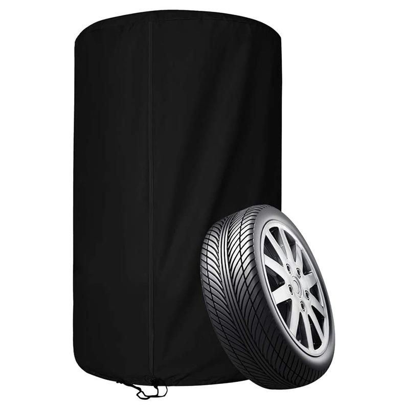 Dual-Sided Tire Storage Cover with Waterproof Zipper - 210D Waterproof, Dirt-Resistant for Indoor & Outdoor