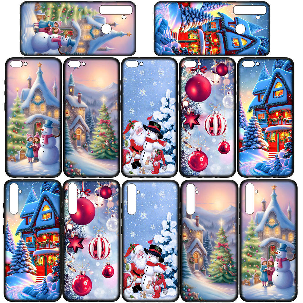 Case for iPhone 17 16 15 Plus Huawei P30 P20 Lite Redmi Note 14 12 11 13 Pro Max OPPO A60 A80 A40 A18 A38 Santa Claus Merry Christmas Tree Deer Cover