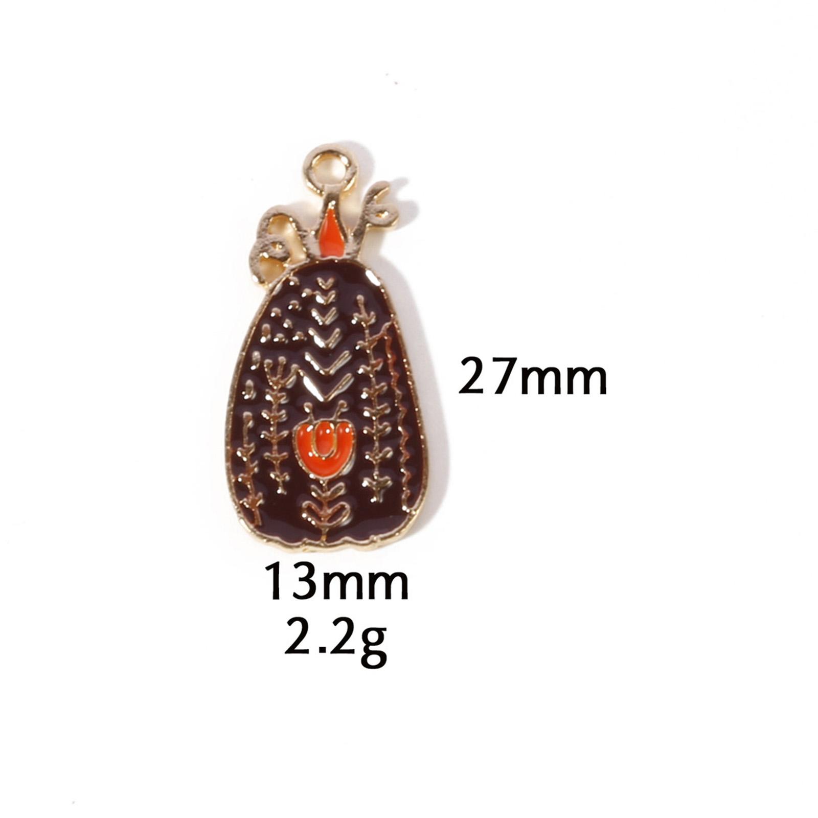 

10 Pcs Zinc Based Alloy Autumn Style Halloween Charms Orange Pumpkin Enamel Gold Color Metal Pendants For DIY Jewelry Making