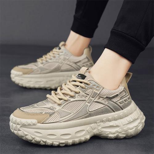 Fashion Mens Distressed Style Dad Shoes 2025 New Spring Breathable Thick Tire Sole Casual Sneakers