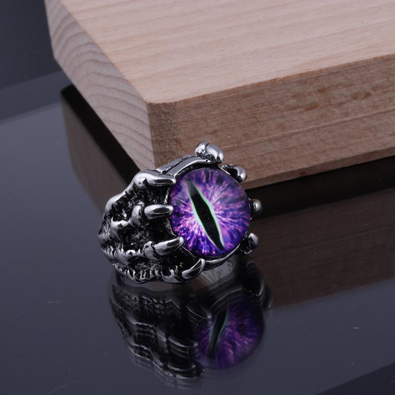 Retro Devil Eye Dragon Claw Large Ring For Men Punk Gothic Rock Hiphop Adjustable Open Ring Biker  Accessories Man Gift