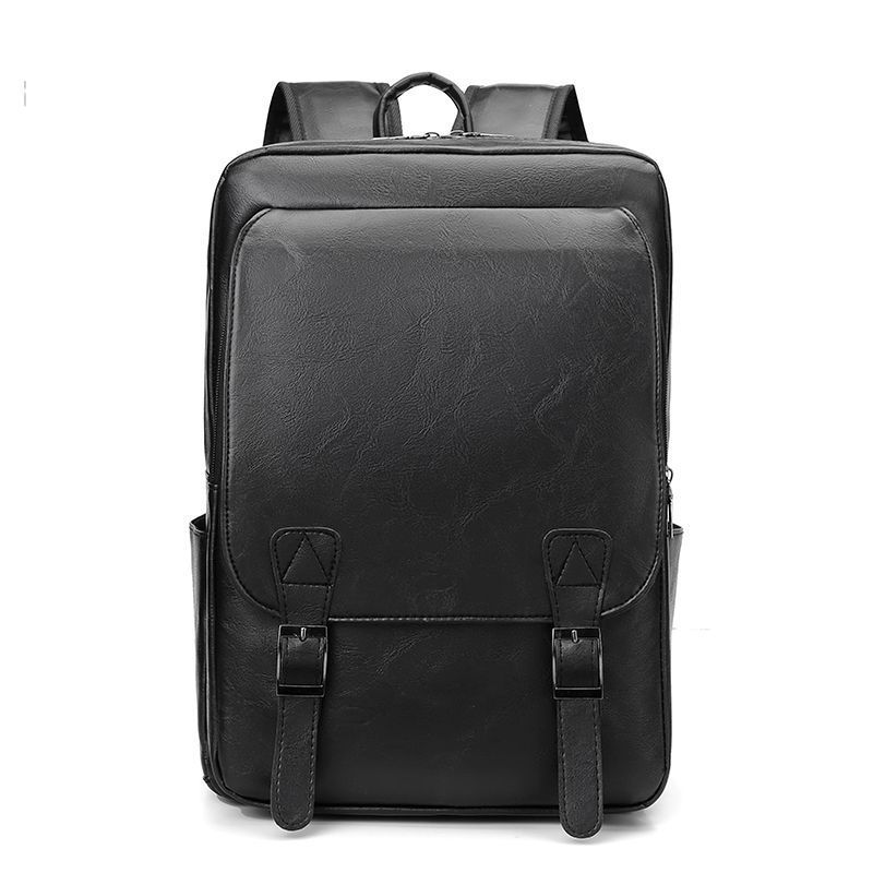 Men's backpack new leather texture large capacity Korean version business trip business computer bag travel student bag