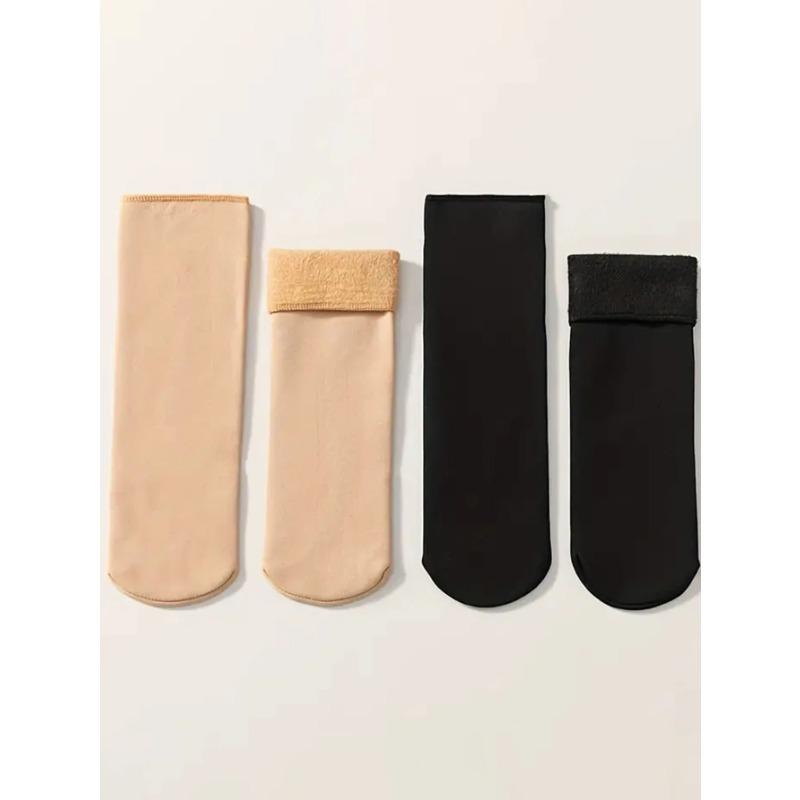 1 Pairs Women's Winter Thick Insulation Short Cashmere Socks Nylon Snow Velvet Boot Solid Color High-quality Women's Floor Socks