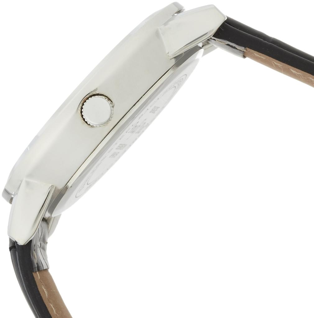 [Arias] Analogue Wristwatch, Leather Band, Waterproof, Men's, White, A31M13, Men's, Black