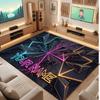 Abstract Geometric Theme Crystal Velvet Floor Rug Personalized Custom Name Text Warm Carpet Home Decoration