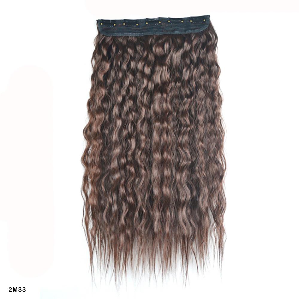 Kinky Curly Hair Clip In Hair Extension One Piece With 5Clips Colorful Ombre Color Cosplay Hairpieces