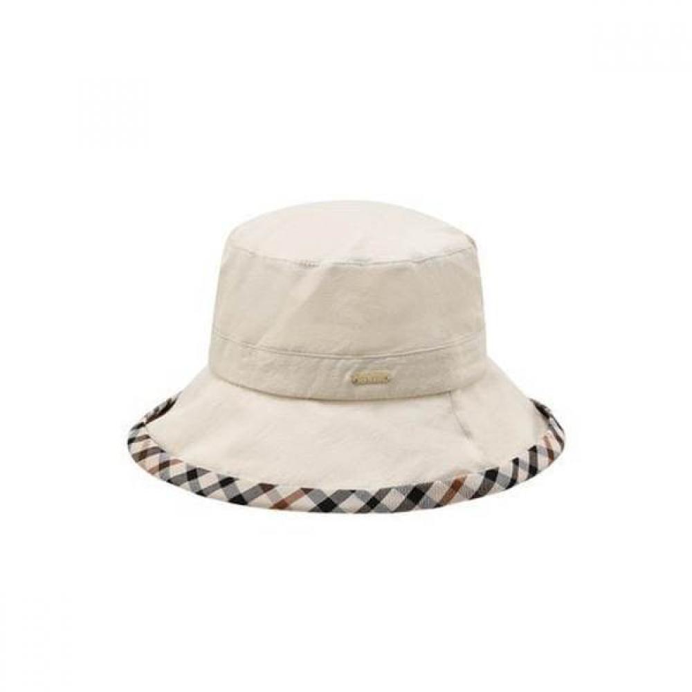 Daks Ivory Check Cotton Linen Blend Bucket Hat Dbhe4f123i2
