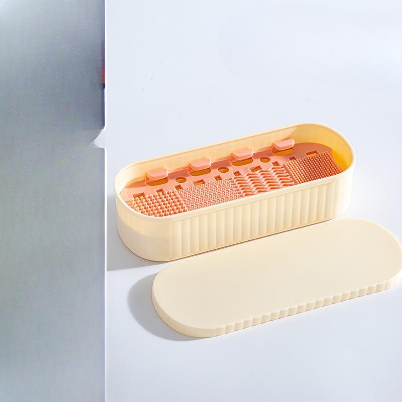 Makeup Brush Cleaning Box Silicone Beauty Egg Cleaning Magic Tool Set Beauty Washing Bowl Storage Box Powder Puff Drying Rack
