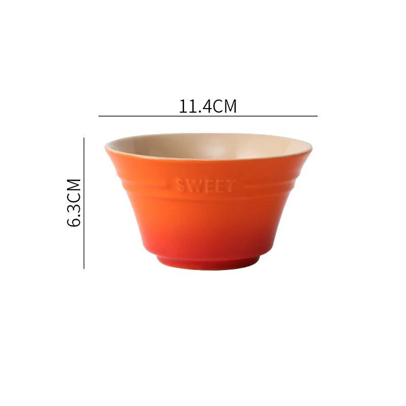 300ML 4.5 Inches Rainbow Gradient color Dishes Fruit Bowl Tableware Ramen Bowls Kitchen Dessert Salad steamed egg bowl Tableware