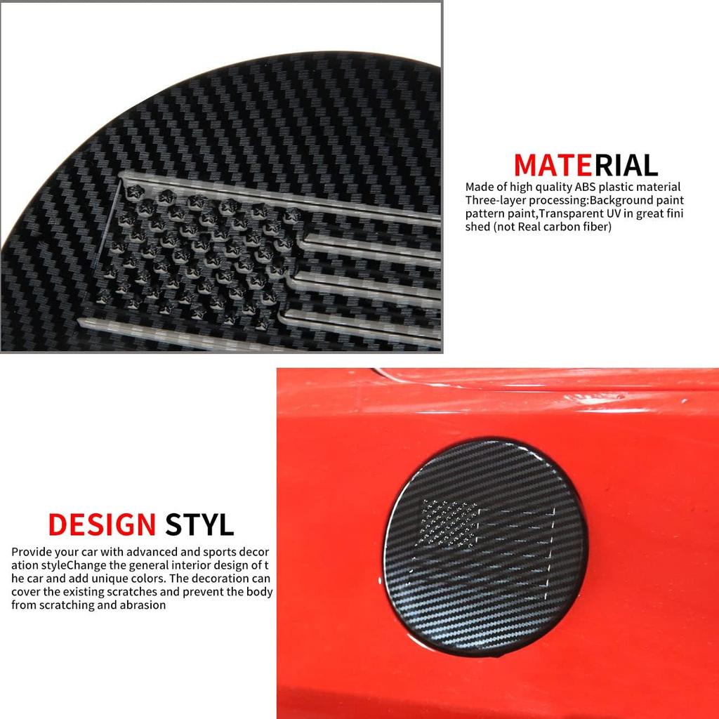 Carbon Fiber Fuel Tank Gas Door Cover Trims For Chevrolet Corvette C8 2020-2025 Accessories