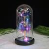Butterfly Glass Cover Rose Ornament, Mother's Day Valentine's Day Creative Gift Gold Foil Flower LED Night Light