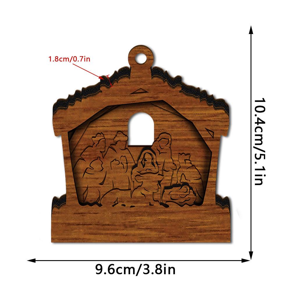 MZ1249-1262 Luminous Wooden Christmas Pendant & Magnet Set