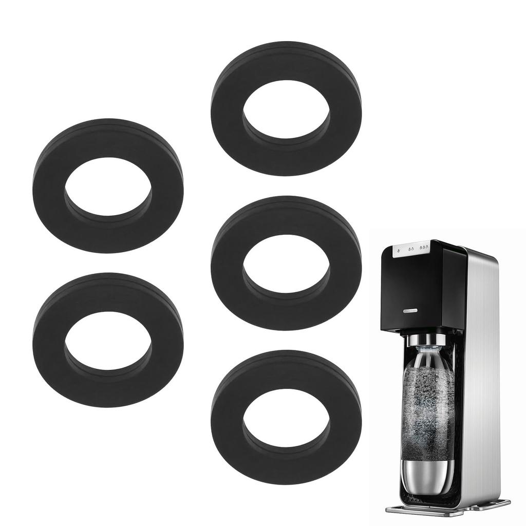 Set med 5 O-ringar Sodamaskins cylinderbyte Kolsyreapparater Packningar Ringar Silikonmaterial för Sodavattenmaskiner