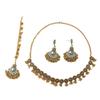 Diamond-encrusted Water Drop Tassel Earrings Hair Chain Necklace Set Ethnic-style Forehead Chain Jewelry