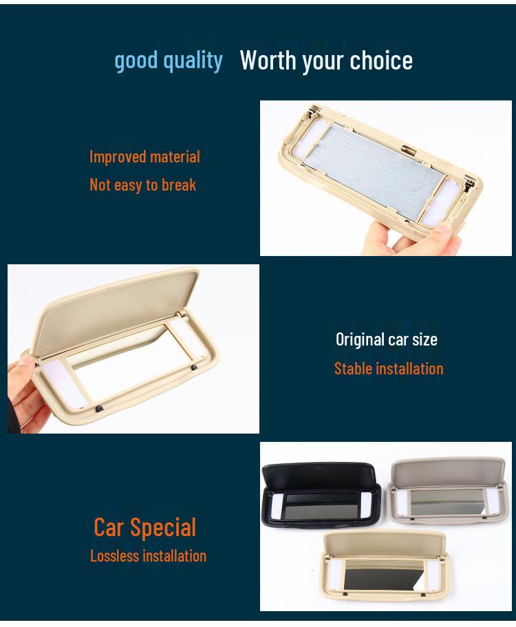 Kompatibelt cover för sminkspegel i solskydd för Volvo XC60, XC90 och S80