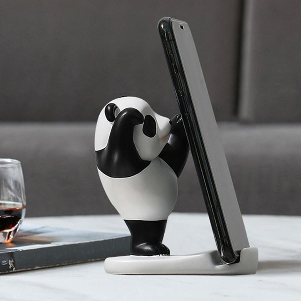 1pcs Panda Phone Stand Cartoon Panda Shape Desktop Phone Stand Non Slip Stable Multifunctional Decorative Panda Desk Ornament