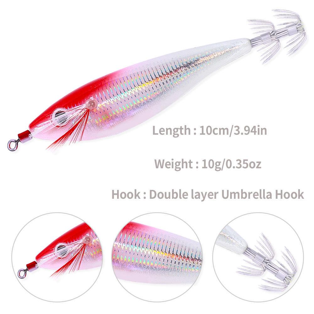 

10cm10gLuminous Fake Bait Night Fishing Special Round Belly Shrimp Squid Needle Horizontal Shrimp Wooden Shrimp Bionic Fishing B 10cm10g
